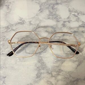 Foster Grant Gold Hexagonal Glasses